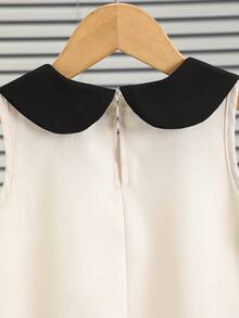 Girl's Summer College-Style Dress, Sleeveless Dress For Girls, Princess Dress - White - View 7