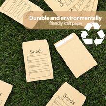 100 Pcs Seed Envelopes 3.54 X 2.36 Inch Brown Paper Seed Packets Envelopes Resealable Self Sealing Seed Packets - A - View 4