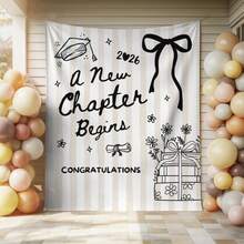 Next Chapter Graduation Banner, 2026 Graduation Backdrop, Graduation Party Decorations, Class Of 2026 Sign, Graduation Party Welcome, Can Be Used As Wall Hanging, Home Decor, Room Decor, Graduation Party Decor, Photography Background Indoor Tablecloth Decor - Xem 2
