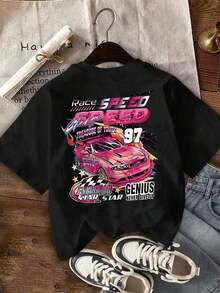Nuevos artículos populares de 2026: Camiseta de manga corta con cuello redondo y estampado de letras para mujer, verano. - Negro 4 - Ver 5