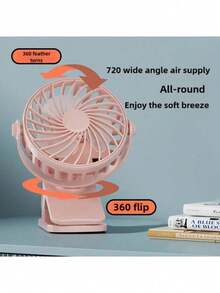 BREEZORA Portable Clip Fan With LED, 360° Adjustable Mini USB Powered Fan, Suitable For Office, Bedroom, Travel And Camping, With Base, Battery Powered, For Indoor And Outdoor Use - Clip-on - View 6