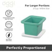 OGGI Prep Portion Silicone Freezer Trays With Lid - Freezer Molds For Food, Ice Cube Tray, Food Prep Containers, Freezer Storage Containers, For Soup, Smoothie Cubes, Broth, Leftovers - 2 Cupx2 - Nhiều màu - Xem 2