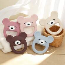 Mouse-Shaped Teething Toy, Infant Chewing Toy, Baby Silicone Grab Toy - Multicolor - View 1