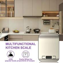1pc Digital Food Scale For Kitchen,10kg Stainless Steel Kitchen Scale With 5 Units,Food Weight Scale,Suitable For Home Use, Food Baking,Kitchen Essentials,Food Scale For Sourdough Bread - 廚房秤 - 查看 6