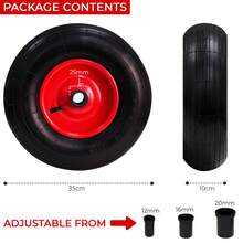 Crystals Heavy-Duty 35 Cm Pneumatic Wheelbarrow Wheel – 150 Kg Load Replacement Tyre - Wheel - View 2