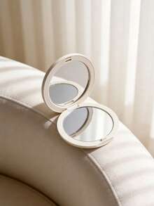 Dior 白色心形方形/圆形手持镜，Y2K时尚，便携式化妆镜，日常通勤化妆，约会必备化妆镜礼物 - 白色 - 查看 3