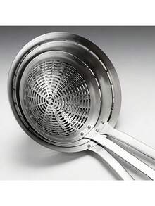 不锈钢漏勺，多功能厨房滤网撇油勺，适用于家庭、酒店、野餐、火锅等场合 - 彩色 - 查看 6