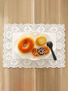 50/100pcs Rectangular Paper Placemats, Disposable Grease-Proof Lace Placemats, Suitable For Placemats, Wedding Birthday Party Dessert Table Food Decoration, 3 Sizes Available - View 10