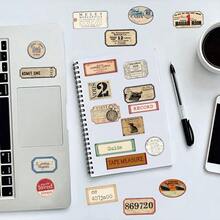 60pcs Vintage English Memo Pad Creative Doodle Stickers, Suitable For Phone Case, Luggage, Waterproof Decorative Sticker - Color - View 4