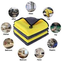 1/3/5/10 piezas Toallas de fibra ultra fina, súper absorbentes, de 30x30cm para detalles de lavado de autos, eliminación de cera, pulido y secado. Toallas de limpieza multiusos y reforzadas de color amarillo para accesorios de automóvil - A - Ver 5