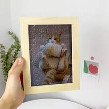 Quebra-cabeça personalizável de 1 peça, disponível em vários tamanhos para decoração de quarto/decoração de casamento/presente para namorado(a)/amigo(a)/família. Quebra-cabeça personalizável com ou sem moldura, adequado para decoração de sala de estar/casamento/quarto/casa/banheiro. Quebra-cabeça de madeira personalizado, com moldura de madeira ou apenas o quebra-cabeça, adequado para o Dia dos Pais/Dia das Mães/decoração de quarto/banheiro. - Multicolorido - Ver 4