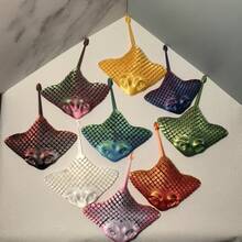 1pc Handmade Stingray Decor, Featuring Aquatic Animals And Stingray Design, Designed To Relieve Anxiety And Stress. Flexible Marine Life Series Creative Accessory, Unique Home Decor Desktop Ornament, Creative Holiday Gift, Distinctive Collectible, Suitable For Gifting And Personal Use - Multicolor - View 1