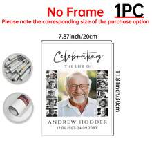 1pc Funeral Photo Collage Template Set, Funeral Welcome Slogan Template, Life Celebration, With Deep Remembrance, Memorial Poster,Room Decor, Custom Poster,Customized Wall Art ,Pictures Custom Photo ,Customizable Things,Optional Frame. - Multicolor - View 12