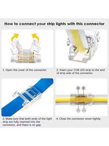 1 包 COB LED 灯条防水水晶连接器，免焊接 LED 灯条水晶扣 - 2Pin 8mm - 查看 6
