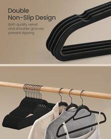 20/50 Pack Luxury Velvet Felt Non Slip Clothes Hangers - Ultra Slim & Space Saving - Heavy Duty Swivel Hook For Clothing, Suit, Top, Tie, Shirt, Skirt & Pant Organization - 查看 4