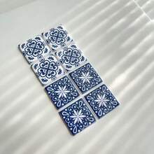 Papel de transferencia de arcilla con patrón de azulejos estilo bohemio, papel de transferencia de arcilla polimérica con patrón floral tradicional de porcelana azul y blanca, papel de transferencia mágico para hacer joyas y aretes de arcilla polimérica - Multicolor - Ver 2
