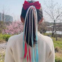 12 Piezas de Trenzas de Pelo Coloridas para Niñas, Extensiones de Pelo con Clip en Colores delíris, Extensiones de Pelo con Bandas Elásticas para Fiestas de Cumpleaños, Halloween, Navidad y Cosplay - 1 - Ver 5