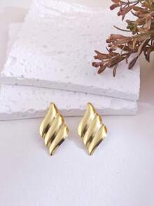 3/6 Paia di orecchini dorati assortiti, con forme geometriche asimmetriche, rettangolari e a cuore, orecchini in acciaio inossidabile alla moda e unici, adatti per uso quotidiano, vacanze, regali, accessori di gioielleria eleganti per donne e ragazze, adatti anche per matrimoni, versatili per abiti casual - Dorato - Visualizzare 6