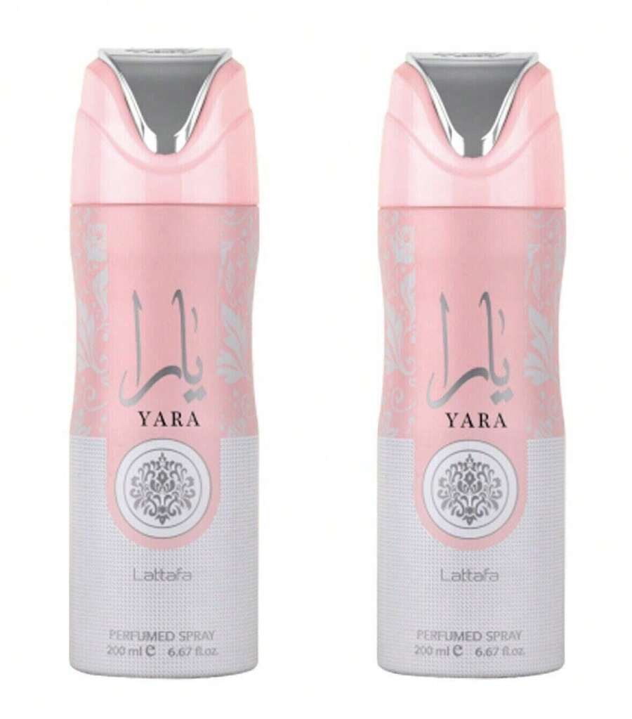 Lattafa Yara Desodorante Perfumado Spray Corporal de Larga Duración 200 ML - Paquete de 2 Fragancias Suaves de Cuidado Corporal - Múltiples aromas - Ver 1