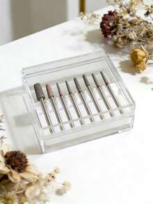 1/3个透明亚克力翻盖美甲钻头收纳盒，迷你防尘指甲油瓶架，耐用多隔层美甲钻头展示盒，适用于美甲配件 - 彩色 - 查看 6