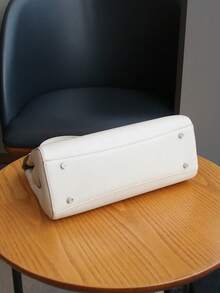 2026 New Fashion Women's Handbag, High-End Commuter Tote Bag With Large Capacity, Shoulder & Crossbody, Elegant Embossed Leather In Black & Beige, Versatile Work Messenger Bag - Multicolor - View 11