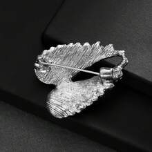 Fashion European And American Angel Wings Wings Inlaid Rhinestones Men's Couple Personality Gorgeous Clothing Accessories Brooch Pin - 銀色 - 查看 5