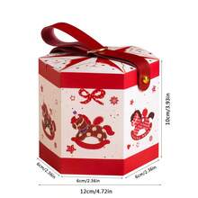 10pcs Rotating Carousel Gift Boxes, With Leather Handle, Hexagonal Design, Suitable For Wedding, Holiday, Party, Birthday, Gift Packaging For Candy, Chocolate, Perfect Gift Boxes - Gift Box - View 10