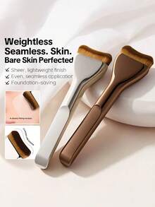 1支全新舌形粉底刷，超薄无痕底妆，扁平不对称扇形弧度设计，打造无痕妆容。高密度PBT生物纤维刷毛+航空级铝合金手柄，简约奢华风格。流线型弧形刷头+符合人体工学的哑光金属手柄，完美融合，打造经济实惠的妆容，妆效光滑无瑕。专业化妆刷，适用于液体和膏状粉底，是日常通勤和化妆新手必备的工具。附赠礼品。 - 彩色 - 查看 1