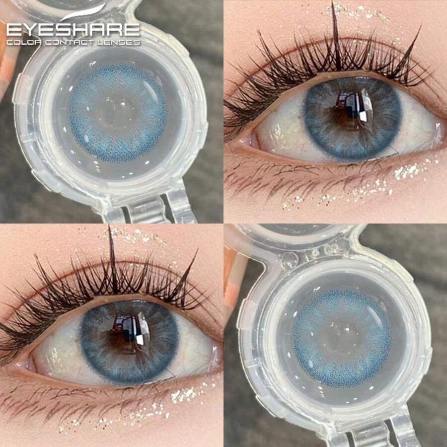 Eyeshare 1副装自然灰美瞳，棕色/蓝色/绿色可选，直径14.5mm，一年抛型，适合日常或节日聚会佩戴