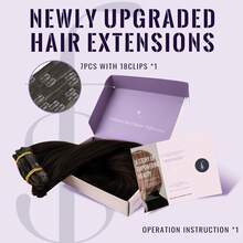 Extensiones de Cabello Real con Clip Fshine, Marrón Oscuro, 45, 120 g, Piezas, Reutilizables, Color 2 - 2.6 Clip n.° 2/3/27 - Ver 8