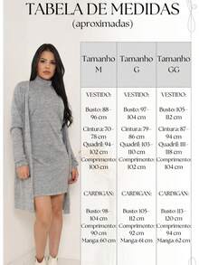 Winter Set: Cardigan + Tank Dress With Lace Collar - Rust Brown - View 3