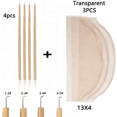 Wig Making 7pcs/Set Including 3pcs Swiss Lace Net Holder With 4pcs Ventilating Needles Wig Kit For Lace Front Wigs For Beginners