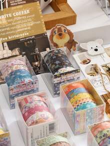 5 Rolls/Box Of Delicate Plant Floral Patterns Washi Tape, Sea Creatures And Planet Print Creative Design Handbook Decoration Tape, Especially Suitable For Decorating Scrapbooks And School Supplies, Surprise Gifts For Friends - Sets - View 3