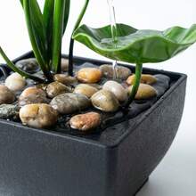 LUMIARTISAN Water Fountain Feng Shui Water Fountains Indoor Metal Waterfall Fountain 3-Tier Lotus Desk Fountain Zen Relaxation Ornaments With Natural River Rocks, LED Colorful Lights For Office Home Decor - hoa sen - Xem 7