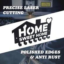 Black Key Holder For Wall Key Hooks Wall Mounted With 7 Hooks Key Rack For Wall Mounted Key Holder Hallway Office Entryway Home Sweet Home Fvv - Black - View 4