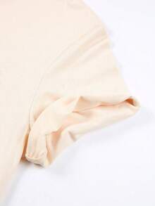 Disney Authorized Women's Casual Short Sleeve T-Shirt, Toy Story Themed, Double-Sided Print, Front With Character Collage, Back With "You've Got A Friend In Me", Breathable, Perfect For Daily Wear - 杏色 - 查看 6