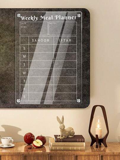 1 Set Magnetic Acrylic Dry Erase Board, List Weekly Planner, Magnetic Fridge Memo Note Board, Transparent Whiteboard For Planning, Shopping List, Menu (Includes 6 Whiteboard Markers, Magnetic Screws)