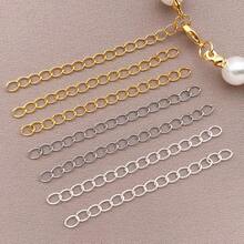 20pcs 50x3mm Elegant Minimalist Copper Plated 18K Gold Thick Silvery Extended Link Chain For DIY Bracelet Necklace Earrings Wedding Party Gift - Multicolor - View 3