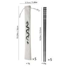 1/5/10 Pairs 304 Stainless Steel Chopsticks, Laser Dragon Pattern, Anti-Slip Elongated, Reusable Tableware For Home/Office/Camping - View 7