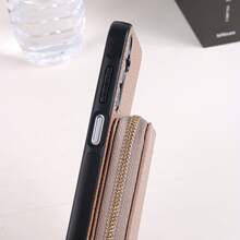 1pc Elegant Luxury Lanyard Zipper Card Holder Wallet Style PU Leather Phone Case Compatible With Samsung Galaxy S25 Edge, S24, S23, S22, S21, S20 FE, Note 20 Ultra, A17, A16, A15, A07, A52, A53, A54, A25 5G, 10, 9 Pro XL, 8, 7, 6, 9a, 8a, Note 15 Pro, 14, 13 4G, Poco C75, Multi-Functional Protective Cover,International Version, Not The Domestic Version - Light Brown - View 7