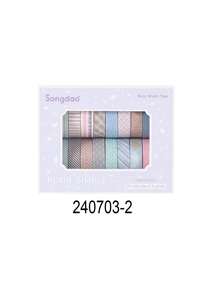 20 rollos de set de cinta washi, cinta de enmascarar delgada y simple para manualidades DIY, envolver regalos, diarios, scrapbooking, etiquetado, codificación y decoración - Multicolor - Ver 19