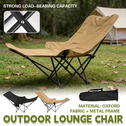 Aimall Outdoor Camping Lounge Chair, Portable Four Level Adjustable Fishing Moon Chair, Camping Nap Balcony, Director Beach Chair