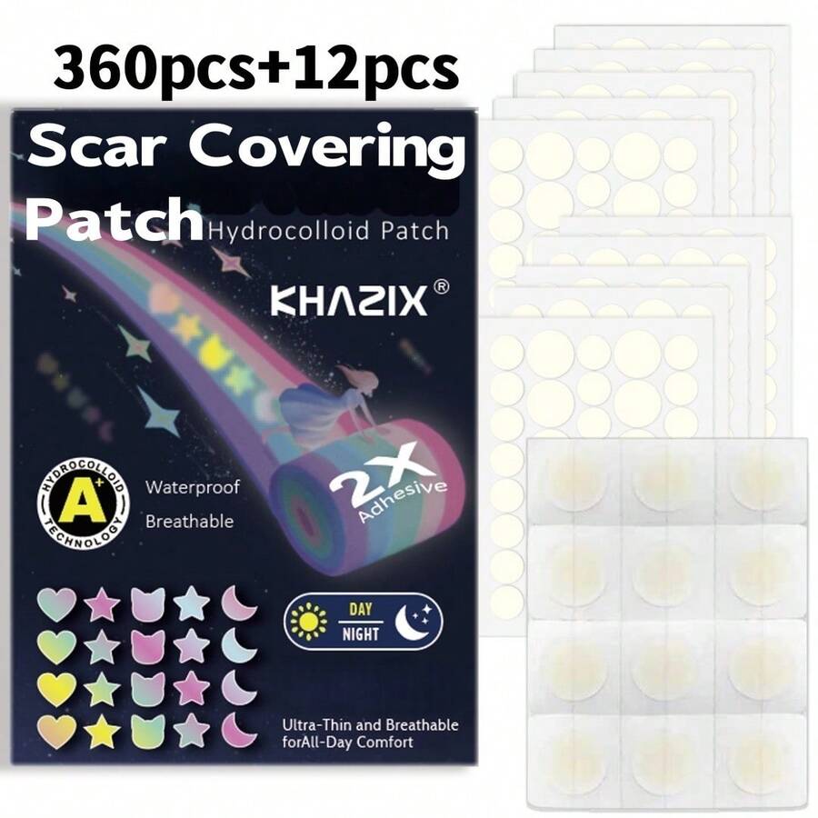 372片透明圆形疤痕遮盖贴，多功能疤痕遮盖贴，隐形身体瑕疵（非化妆品） - 查看 1