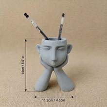 Maceta en forma de pensador minimalista, maceta suculenta de cabeza abstracta moderna, adecuada para plantas de interior pequeñas, decoración para escritorio y alféizar, linda decoración de oficina en casa, regalo para amantes de las plantas - A - Ver 6