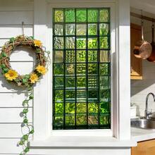1/4pcs Vintage Geometric Floral Pattern Frosted Window Film, Static Cling, Reusable, Anti-Glare, Privacy Protection, Suitable For Home Living Room, Bathroom And Office Decor - Geometric Frosted Film - View 8