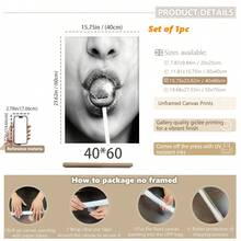 1幅装裱帆布墙画，迪斯科棒棒糖设计，黑白时尚墙饰，少女风海报，房间装饰美学，现代公寓装饰，宿舍装饰，卧室装饰，时尚客厅装饰，浴室装饰，学院风海报，办公室装饰，厨房装饰，家居装饰礼品 - 彩色 - 查看 11