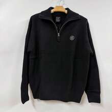 Skechers Suéter de cuello polo informal y cómodo para hombre - Negro - Ver 1