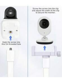 1个可调节硅胶相机支架（52厘米），可固定在婴儿床上用于婴儿监视器，360°旋转螺旋底座可支撑智能手机、相机、婴儿监视器，是度假/旅行的必备品。 - 手提支架 - 查看 7