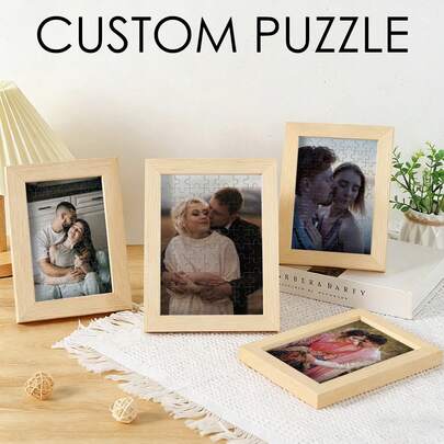 1pc Personalizable Wooden Puzzle. Personalized All-Size Puzzle For Room Decor, Bedroom Decor, Home Living. Custom Big-Size Wooden Puzzle For Wedding Decor, Home Decor, Room Decoration Stuff, Bachelorette Party. Customizable Puzzle For Home Decor, Living Room Decor, Personalized Gifts. Customized Wooden Puzzle With Wooden Photo Frame Or Only Puzzle For Home Decor, Birthday Decor, Wedding Decor, Room Decor.