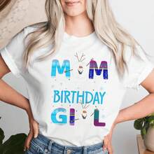 Frozen Mom Of Birthday Girl Family Party Snowman Cute Women T-Shirt - 白色 - 查看 2
